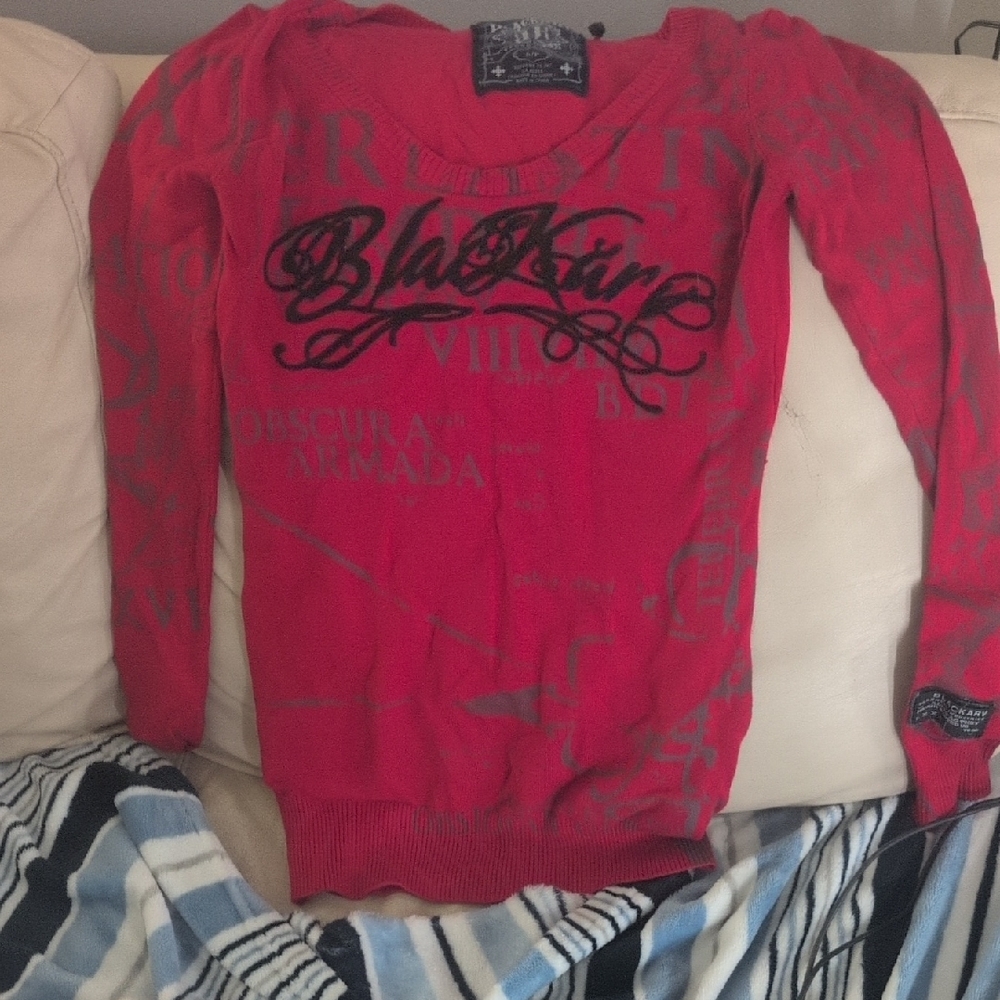 Blakair Red V-Neck Women's Sweater